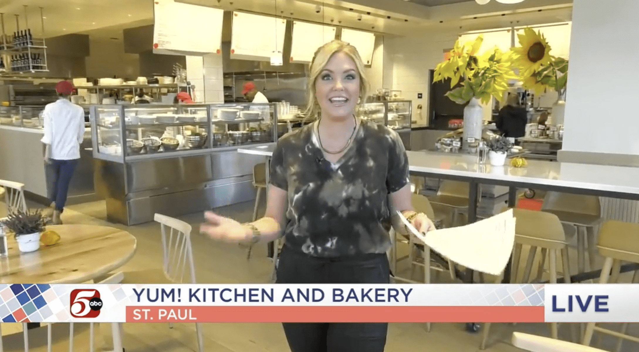 yum! Kitchen and Bakery featured on KTSP's new segment, Megs and Eggs, filmed at the St. Paul location.
