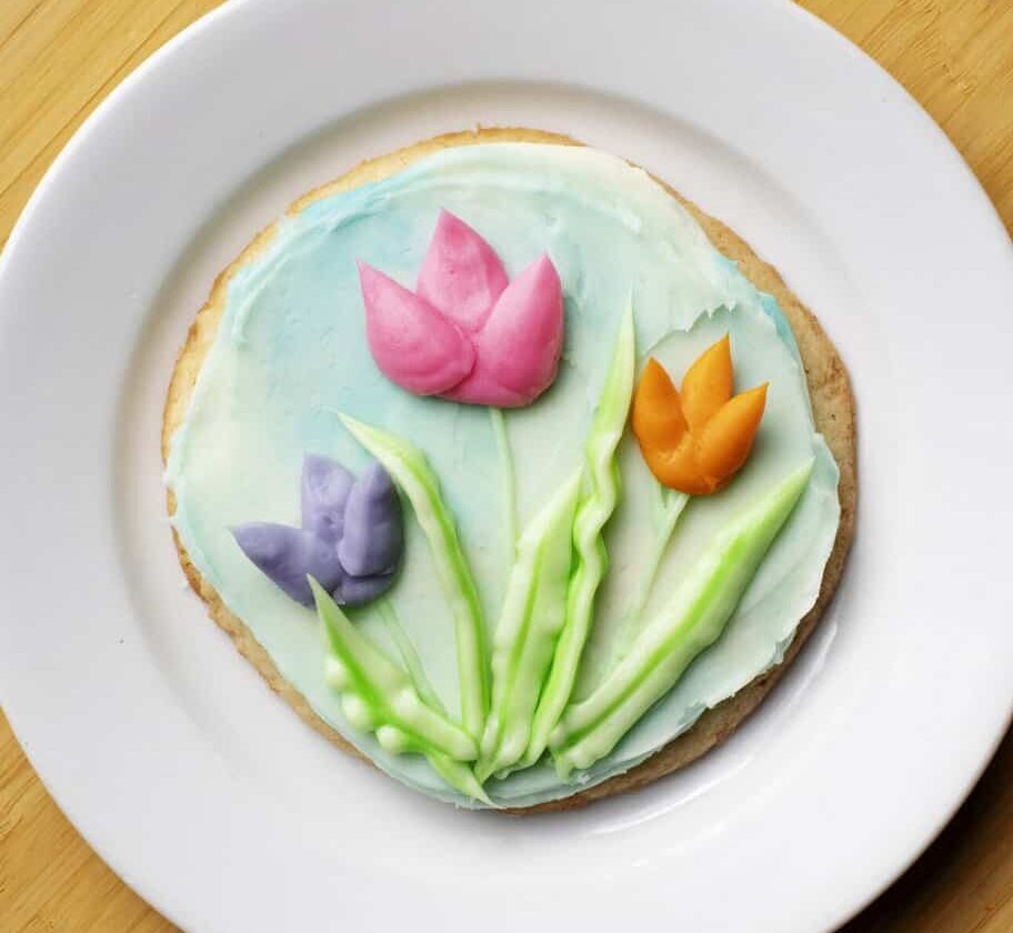 frosted sugar cookie with tulips from yum! Kitchen and Bakery